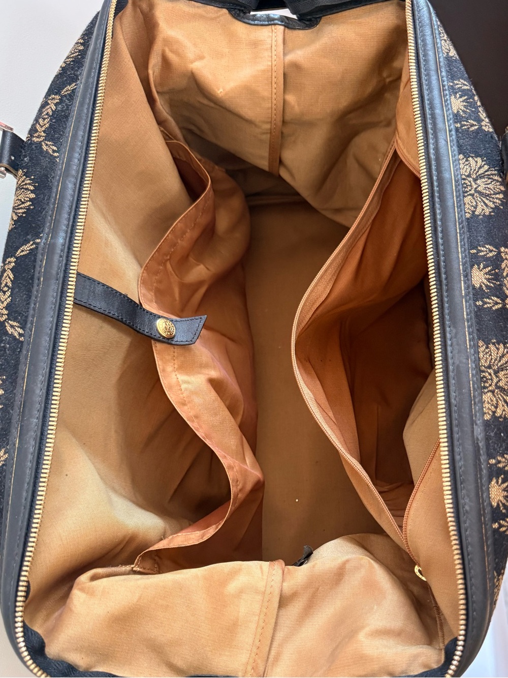 Black and Gold Weekend Bag- Longchamp Duffel - Picture 6 of 6